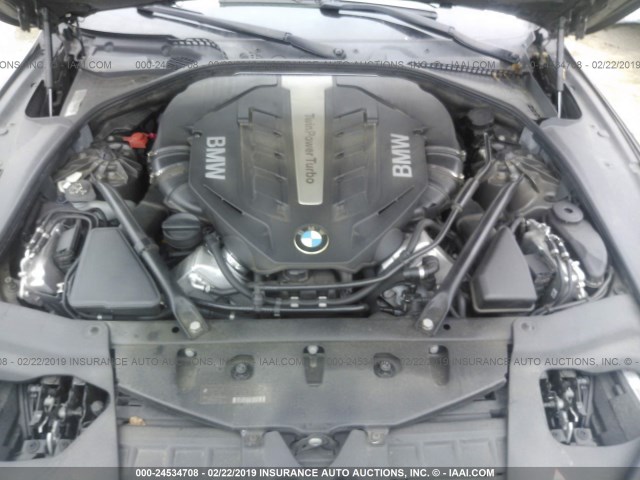 WBA6B4C5XED099149 - 2014 BMW 650 XI/GRAN COUPE GRAY photo 10
