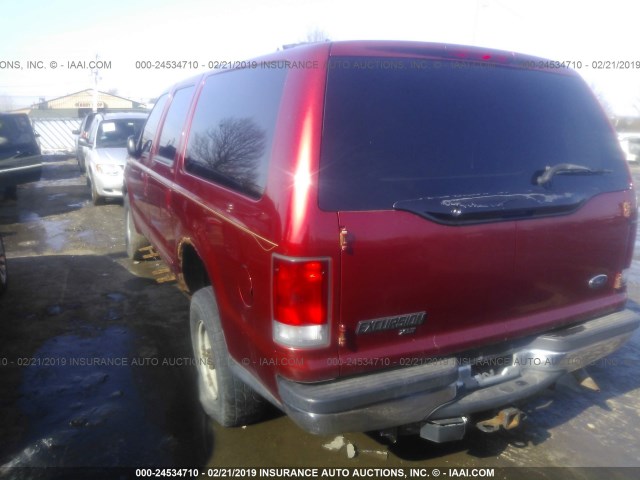 1FMNU41L8YEC99435 - 2000 FORD EXCURSION XLT RED photo 3