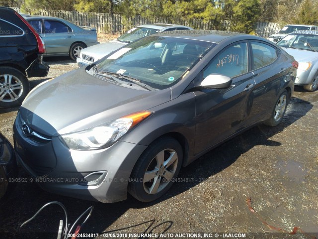 5NPDH4AE1BH057518 - 2011 HYUNDAI ELANTRA GLS/LIMITED GRAY photo 2