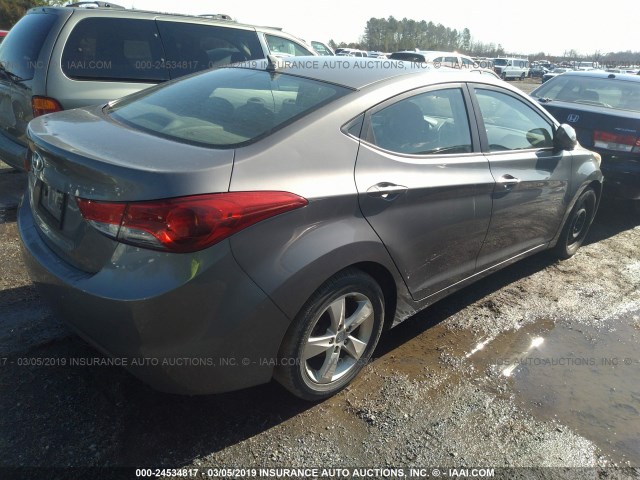 5NPDH4AE1BH057518 - 2011 HYUNDAI ELANTRA GLS/LIMITED GRAY photo 4