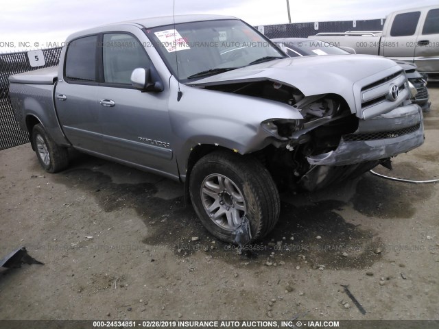 5TBET34146S556909 - 2006 TOYOTA TUNDRA DOUBLE CAB SR5 SILVER photo 1