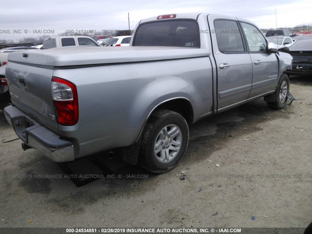 5TBET34146S556909 - 2006 TOYOTA TUNDRA DOUBLE CAB SR5 SILVER photo 4