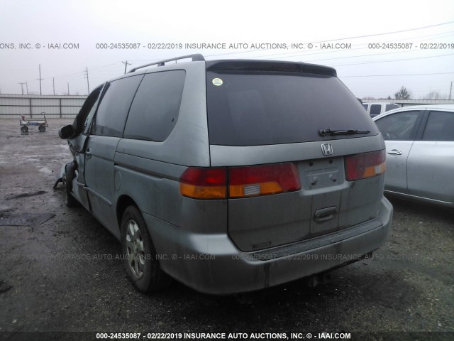 2HKRL18942H500269 - 2002 HONDA ODYSSEY EXL GRAY photo 3