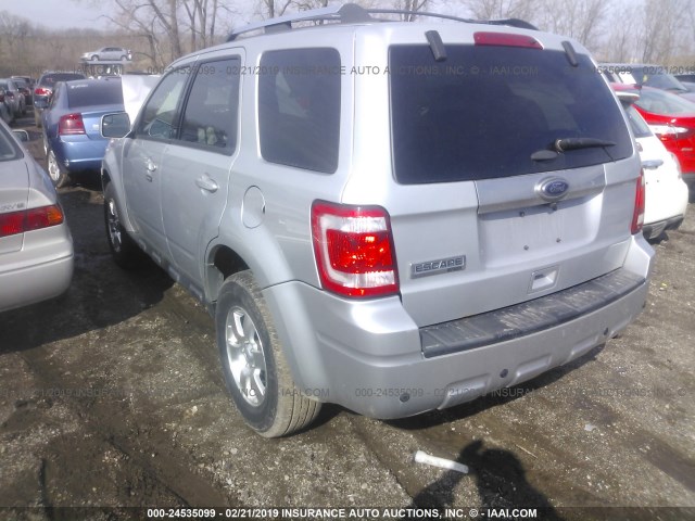 1FMCU0E77BKB15253 - 2011 FORD ESCAPE LIMITED SILVER photo 3