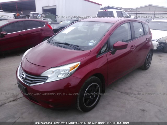 3N1CE2CP8FL389424 - 2015 NISSAN VERSA NOTE S/S PLUS/SV/SL/SR RED photo 2