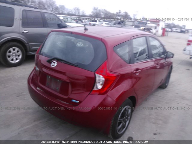 3N1CE2CP8FL389424 - 2015 NISSAN VERSA NOTE S/S PLUS/SV/SL/SR RED photo 4