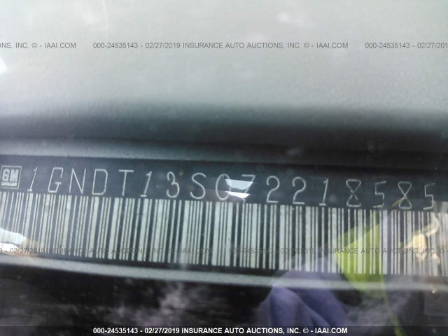 1GNDT13S072218585 - 2007 CHEVROLET TRAILBLAZER LS/LT SILVER photo 9