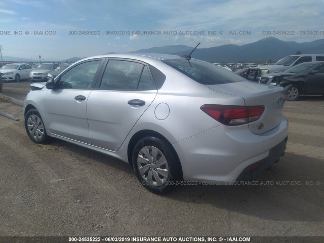 3KPA24AB9JE086441 - 2018 KIA RIO LX/S SILVER photo 3