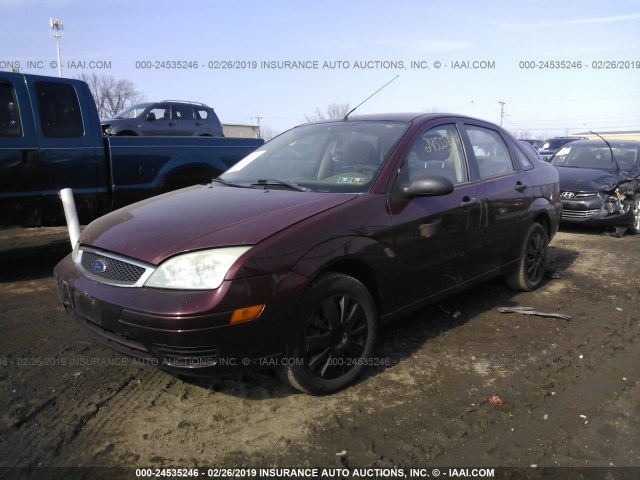 1FAFP34N67W101313 - 2007 FORD FOCUS ZX4/S/SE/SES RED photo 2