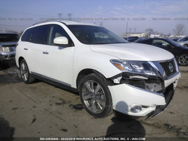 5N1AR2MN4DC663213 - 2013 NISSAN PATHFINDER S/SV/SL/PLATINUM WHITE photo 1