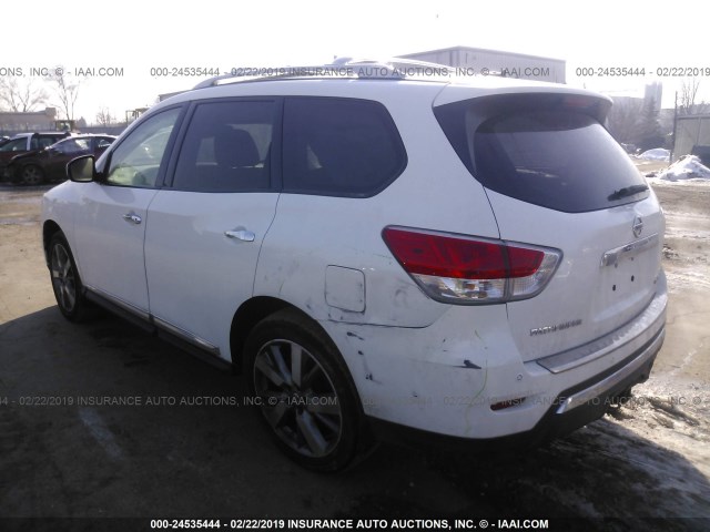 5N1AR2MN4DC663213 - 2013 NISSAN PATHFINDER S/SV/SL/PLATINUM WHITE photo 3