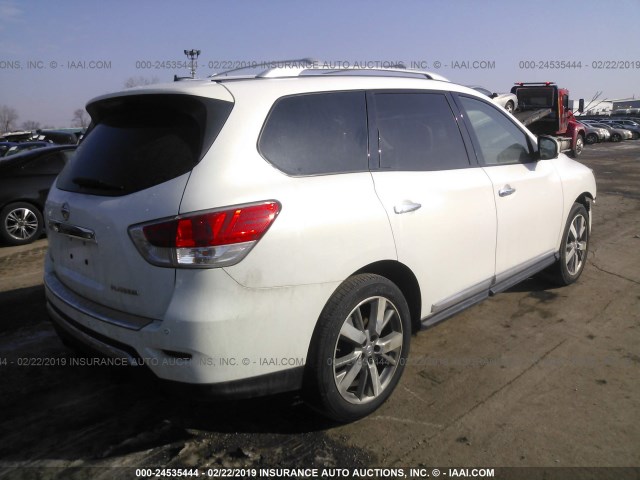 5N1AR2MN4DC663213 - 2013 NISSAN PATHFINDER S/SV/SL/PLATINUM WHITE photo 4