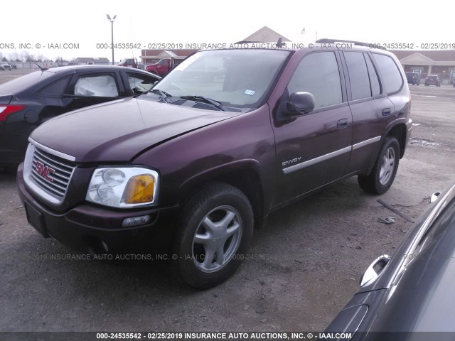 1GKDS13S862296448 - 2006 GMC ENVOY MAROON photo 2