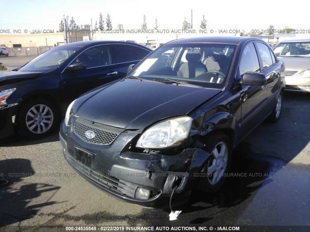 KNADE123066000454 - 2006 KIA RIO BLACK photo 2