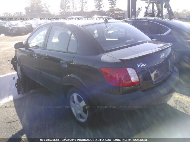 KNADE123066000454 - 2006 KIA RIO BLACK photo 3