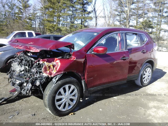 JN8AT2MV4GW150699 - 2016 NISSAN ROGUE S/SL/SV RED photo 2