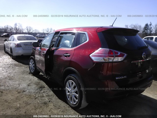 JN8AT2MV4GW150699 - 2016 NISSAN ROGUE S/SL/SV RED photo 3