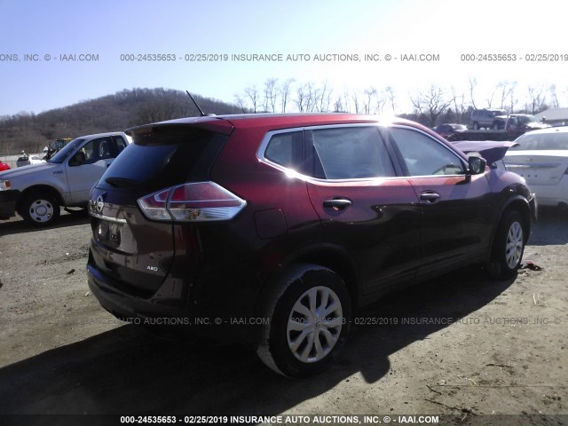 JN8AT2MV4GW150699 - 2016 NISSAN ROGUE S/SL/SV RED photo 4