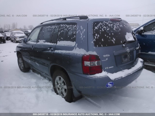 JTEEP21A060151381 - 2006 TOYOTA HIGHLANDER LIMITED BLUE photo 3