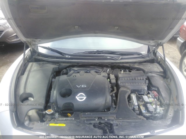 1N4AA5AP6AC807476 - 2010 NISSAN MAXIMA S/SV SILVER photo 10