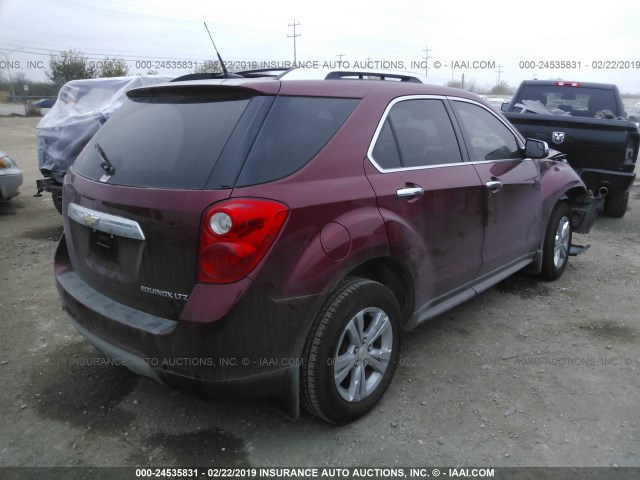 2GNALFEK9C6370746 - 2012 CHEVROLET EQUINOX LTZ RED photo 4