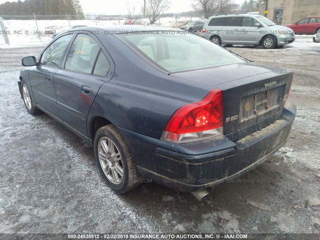 YV1RH592282687283 - 2008 VOLVO S60 2.5T BLUE photo 3