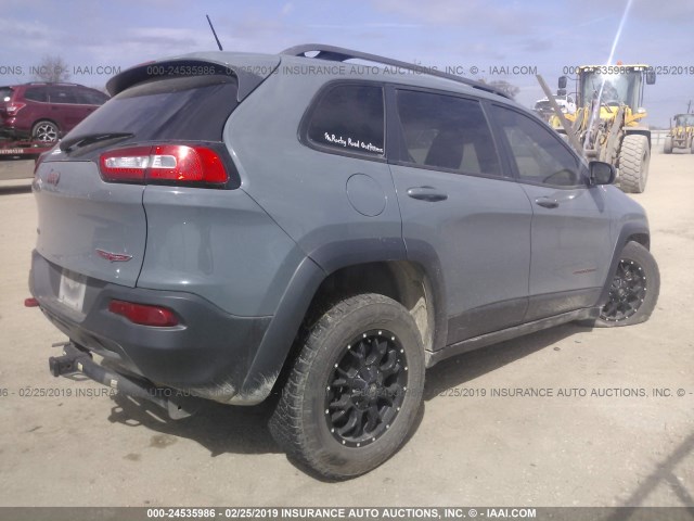 1C4PJMBS5EW242305 - 2014 JEEP CHEROKEE TRAILHAWK 灰色 照片 4