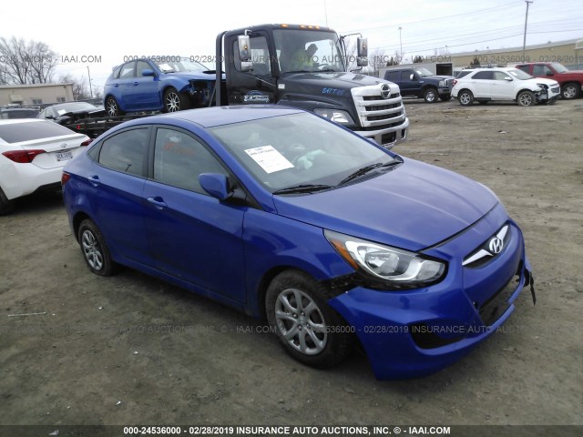 KMHCT4AE1EU653888 - 2014 HYUNDAI ACCENT GLS/GS BLUE photo 1