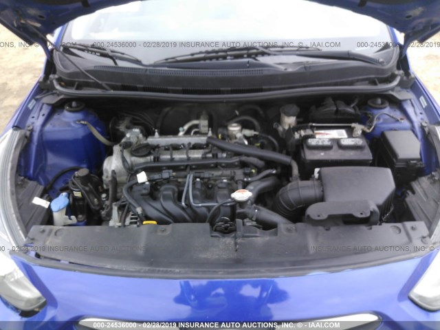 KMHCT4AE1EU653888 - 2014 HYUNDAI ACCENT GLS/GS BLUE photo 10