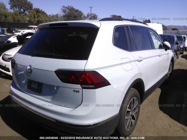 3VV3B7AX8JM191601 - 2018 VOLKSWAGEN TIGUAN SE/SEL WHITE photo 4