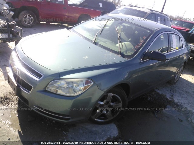 1G1ZG57B59F100671 - 2009 CHEVROLET MALIBU LS GREEN photo 2