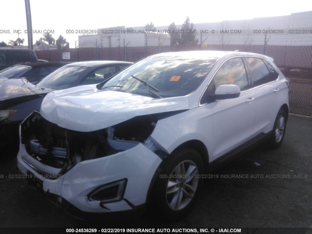 2FMPK3J90GBC59602 - 2016 FORD EDGE SEL WHITE photo 2