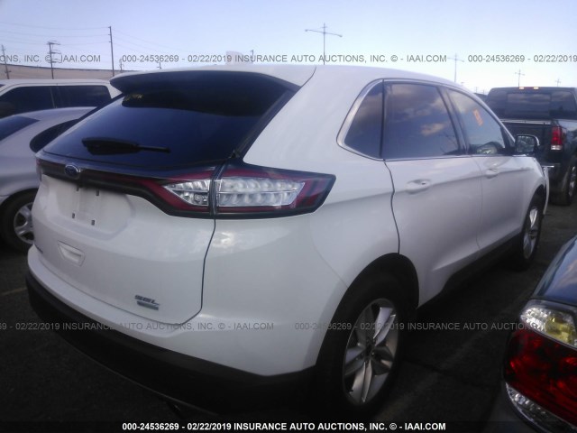 2FMPK3J90GBC59602 - 2016 FORD EDGE SEL WHITE photo 4