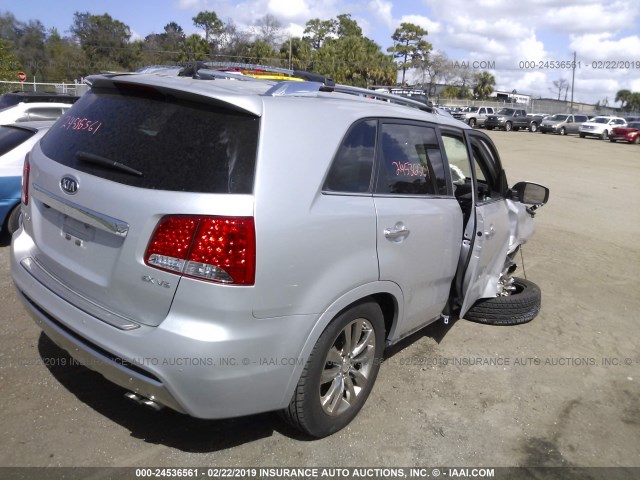 5XYKW4A20CG229694 - 2012 KIA SORENTO SX SILVER photo 4