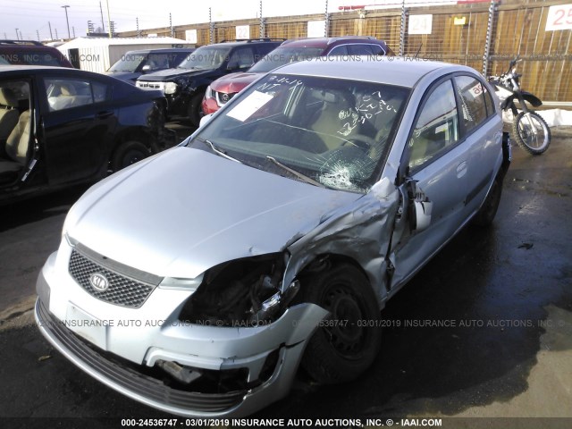 KNADE123976203165 - 2007 KIA RIO LX/SX SILVER photo 2