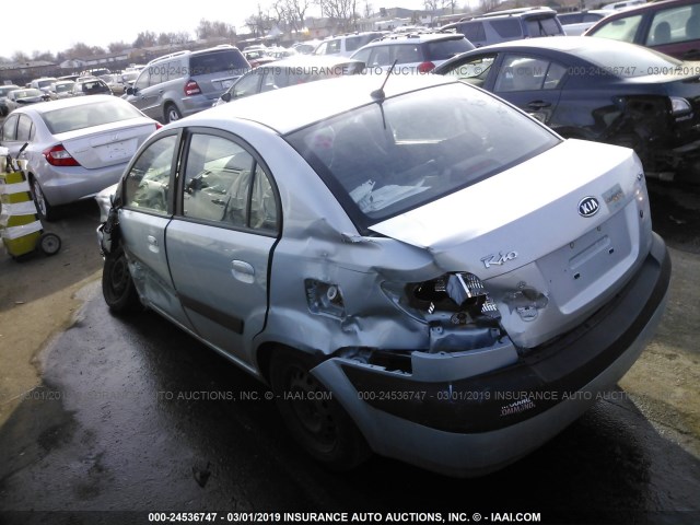 KNADE123976203165 - 2007 KIA RIO LX/SX SILVER photo 3