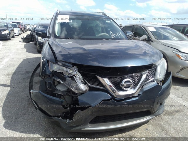 KNMAT2MT0FP560144 - 2015 NISSAN ROGUE S/SL/SV BLUE photo 6