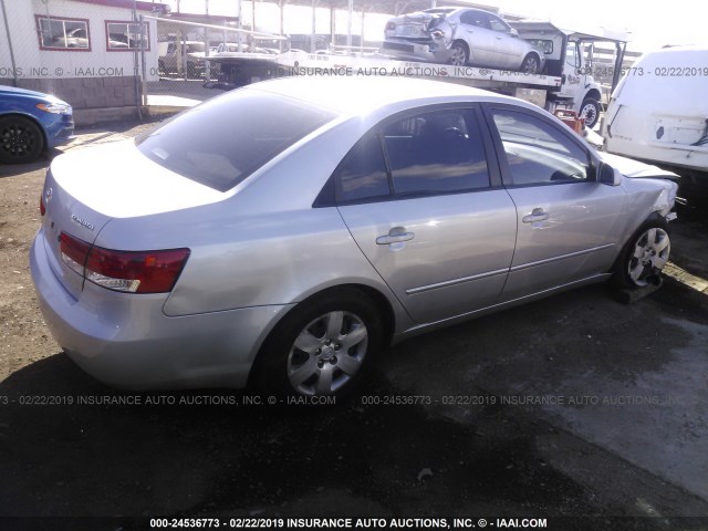 KMHET46C96A116897 - 2006 HYUNDAI SONATA GL SILVER photo 4