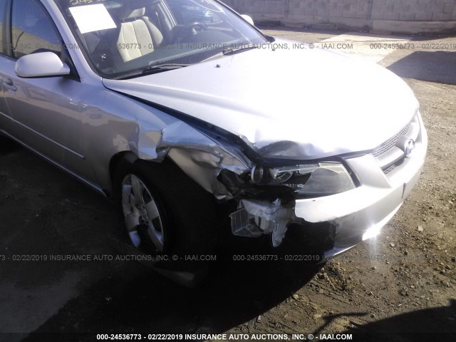 KMHET46C96A116897 - 2006 HYUNDAI SONATA GL SILVER photo 6