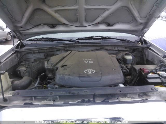 5TEUU42N67Z390926 - 2007 TOYOTA TACOMA ACCESS CAB ვერცხლისფერი ფოტო 10
