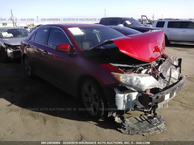 4T1BF1FK9CU626547 - 2012 TOYOTA CAMRY SE/LE/XLE RED photo 1