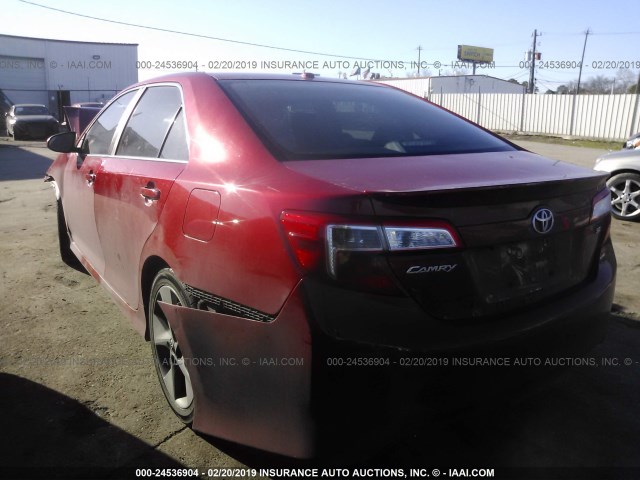 4T1BF1FK9CU626547 - 2012 TOYOTA CAMRY SE/LE/XLE RED photo 3