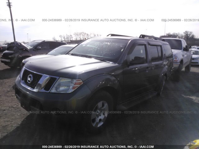 5N1AR18B68C620217 - 2008 NISSAN PATHFINDER S/LE/SE BROWN photo 2