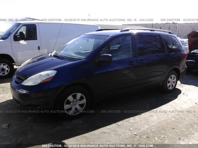 5TDZK23C57S079997 - 2007 TOYOTA SIENNA CE/LE BLUE photo 2