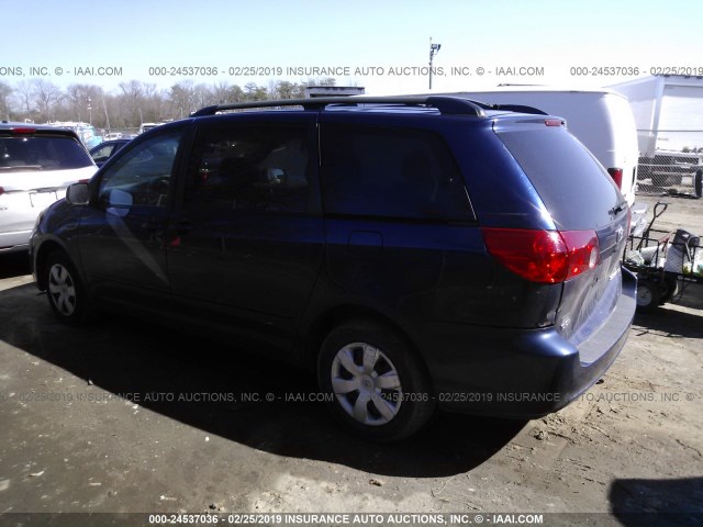 5TDZK23C57S079997 - 2007 TOYOTA SIENNA CE/LE BLUE photo 3