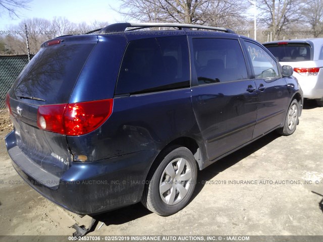 5TDZK23C57S079997 - 2007 TOYOTA SIENNA CE/LE BLUE photo 4