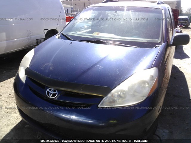 5TDZK23C57S079997 - 2007 TOYOTA SIENNA CE/LE BLUE photo 6