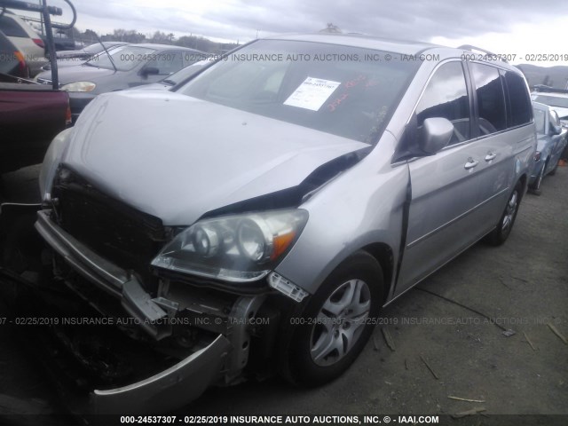 5FNRL38615B014443 - 2005 HONDA ODYSSEY EXL SILVER photo 2