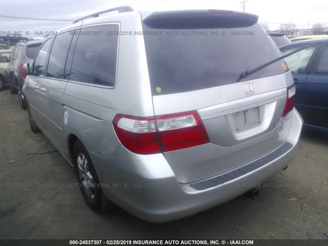 5FNRL38615B014443 - 2005 HONDA ODYSSEY EXL SILVER photo 3