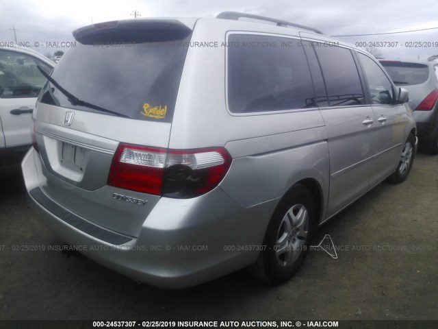 5FNRL38615B014443 - 2005 HONDA ODYSSEY EXL SILVER photo 4